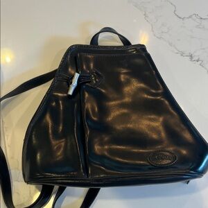 Longchamp Black Leather Men's Backpack